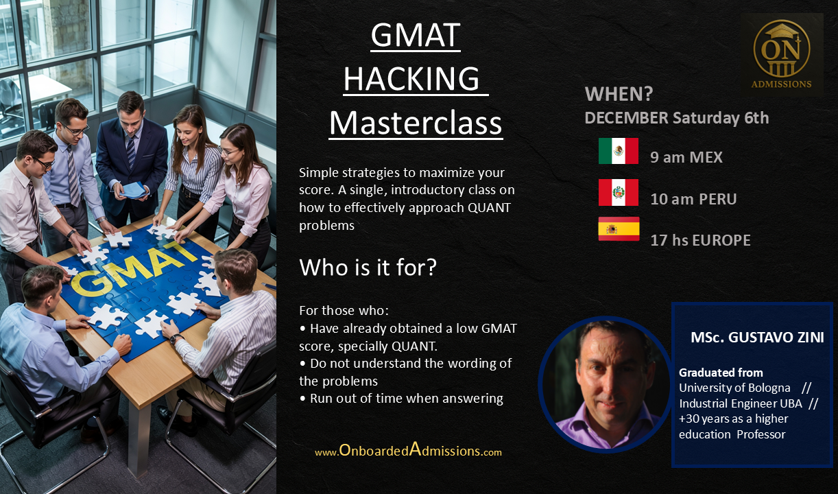 ONBOARDED ADMISSIONS - GMAT QUANT HACKING - dec 6th